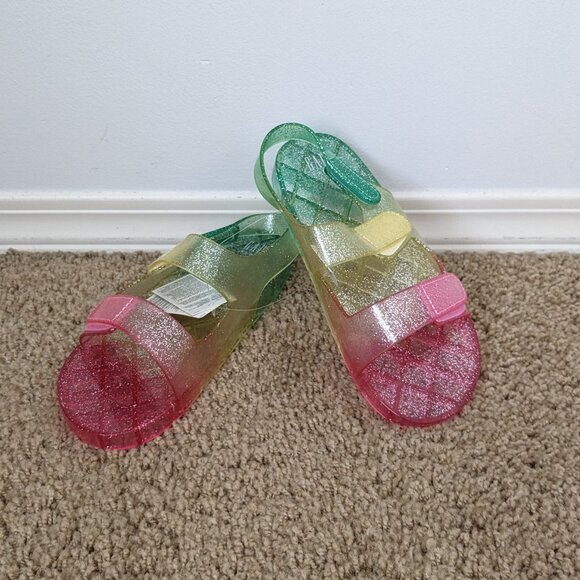 Gap Kids - Rainbow Sparkle Jelly Sandals - Size 1 (NWT) - Picture 1 of 6